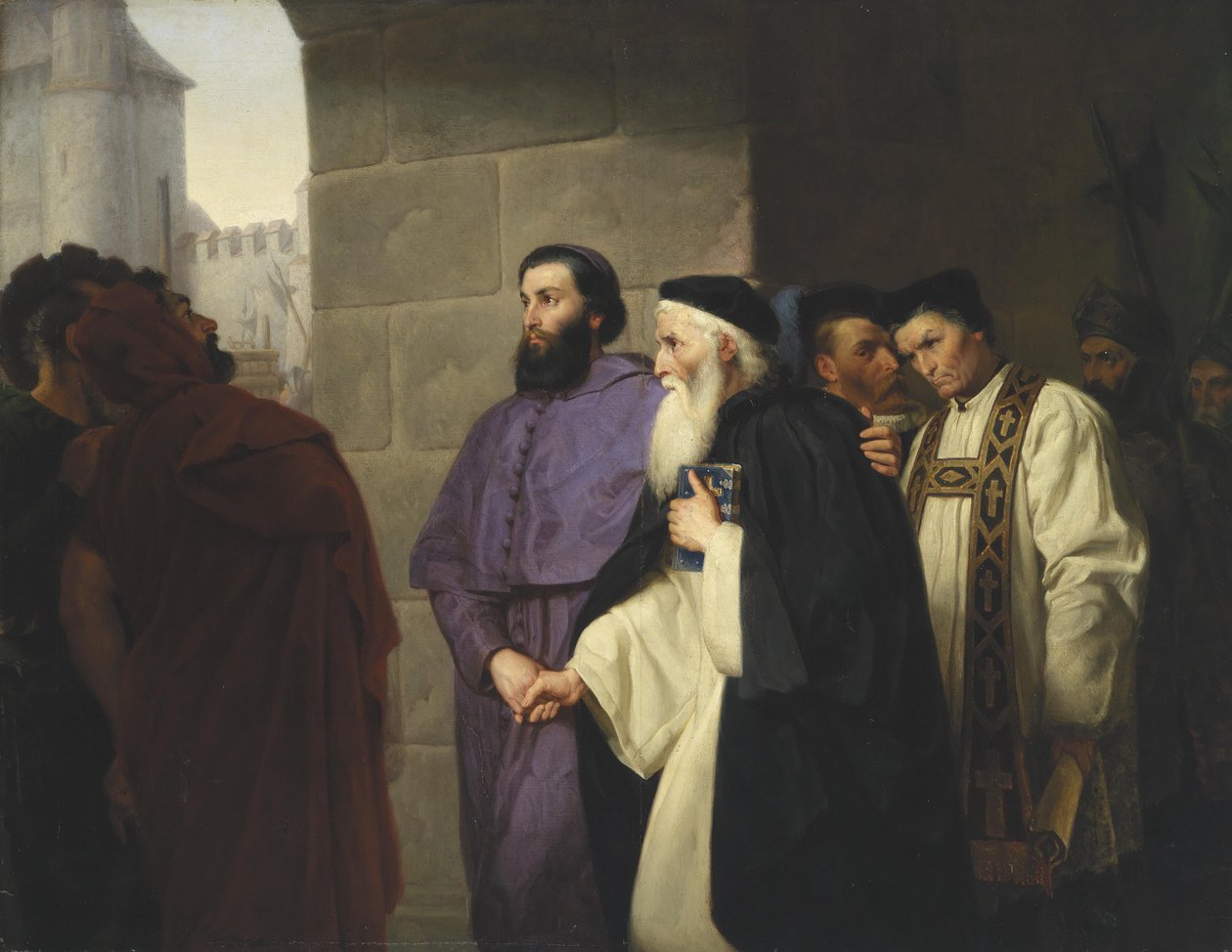 Hugh Latimer and Nicholas Ridley on Their Way to the Stake by Hermann Schweder