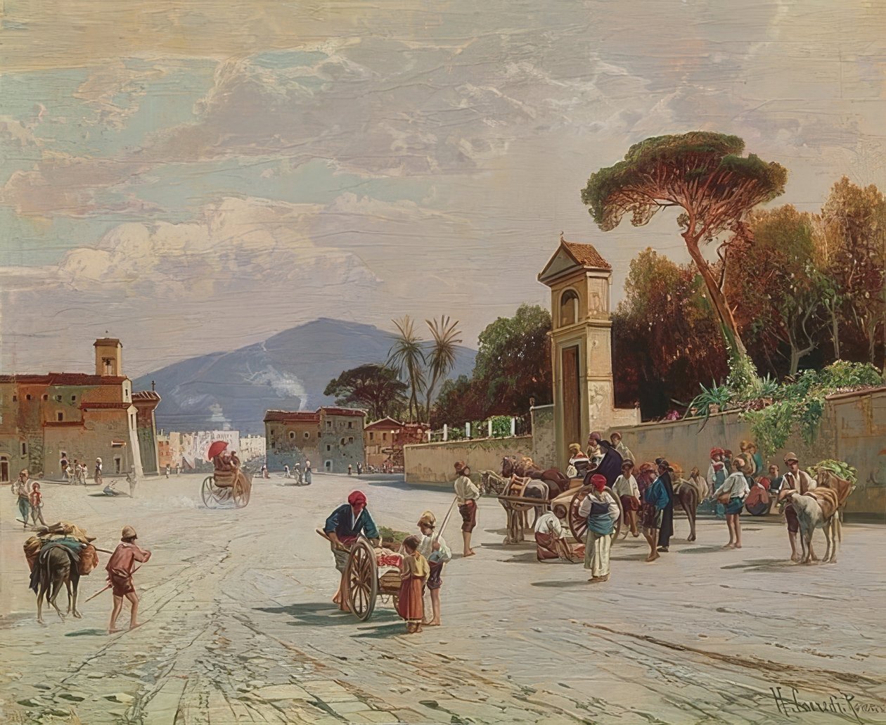 Southern Street Scene by Hermann David Salomon Corrodi