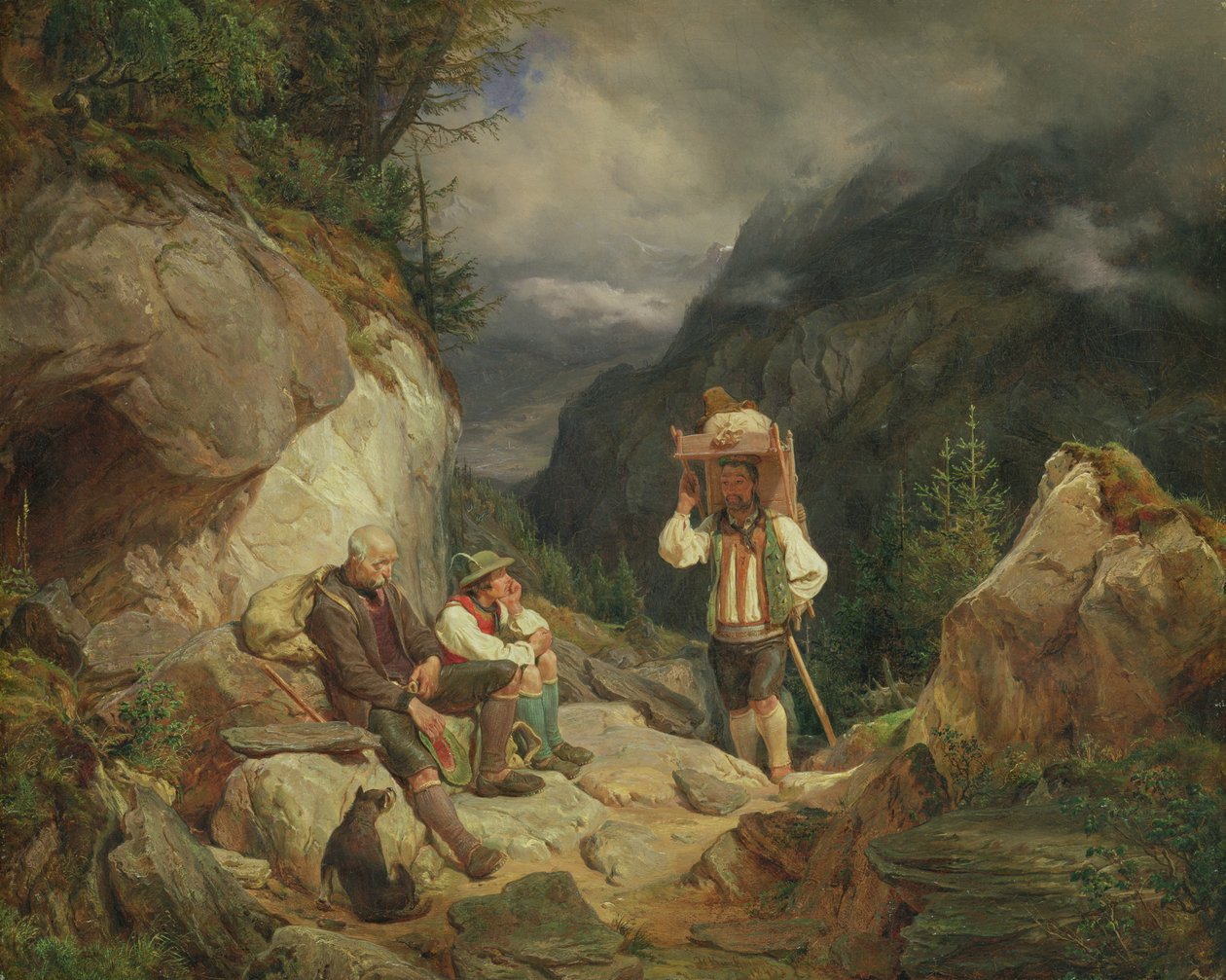 Rest on the Mountain, 1848 by Hermann Kauffmann