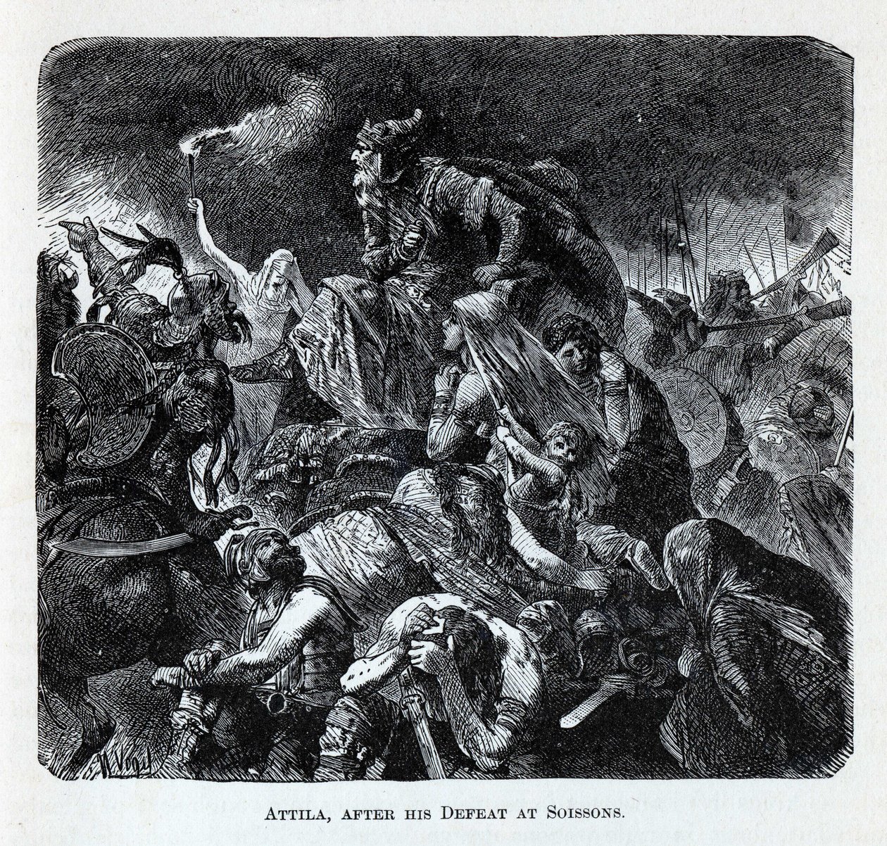 Attila after His Defeat at Soissons by Hermann Vogel