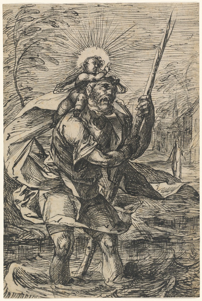 Saint Christopher (recto) by Hermann Weyer