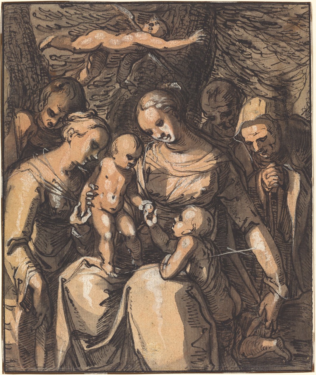 The Holy Family with Saints by Hermann Weyer