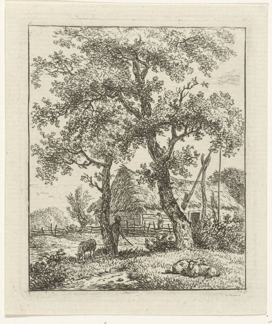 Farm and Shepherd by Hermanus Fock