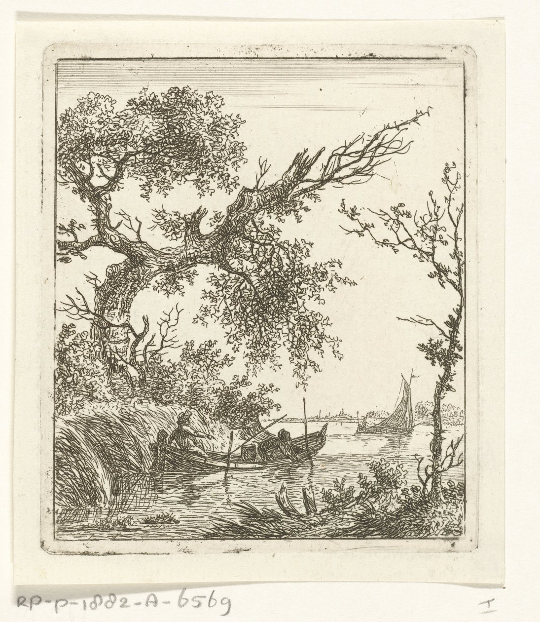 Rowboat with Two Men by Hermanus Fock