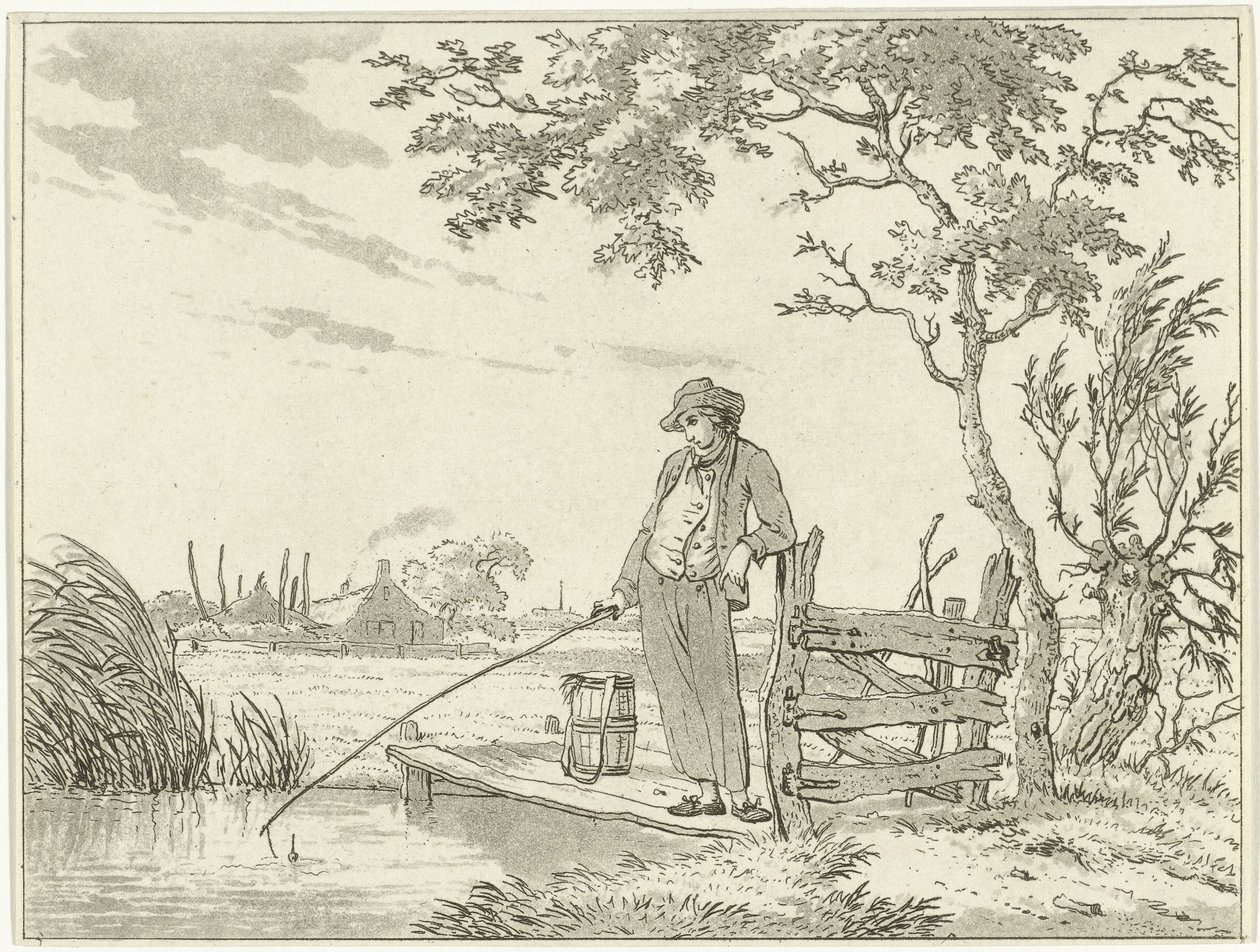Fisherman on a Jetty by Hermanus Fock
