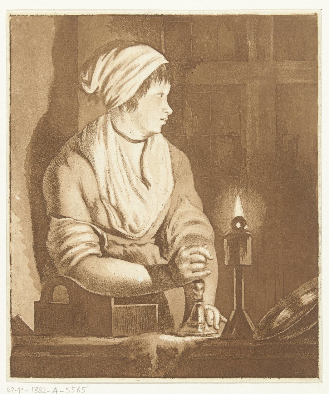 Maid with Candlestick by Hermanus van Brussel