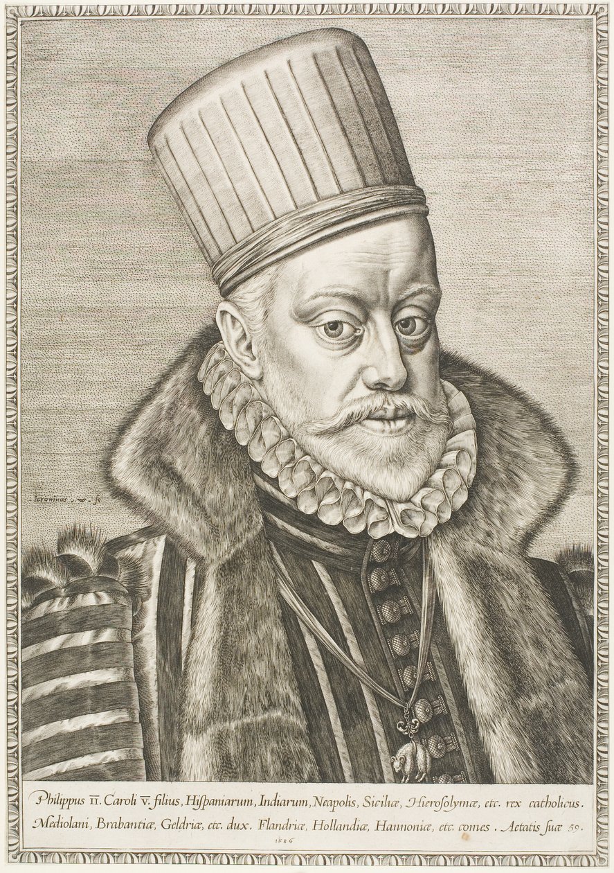 Phillip II, King of Spain by Hieronymous Wierix