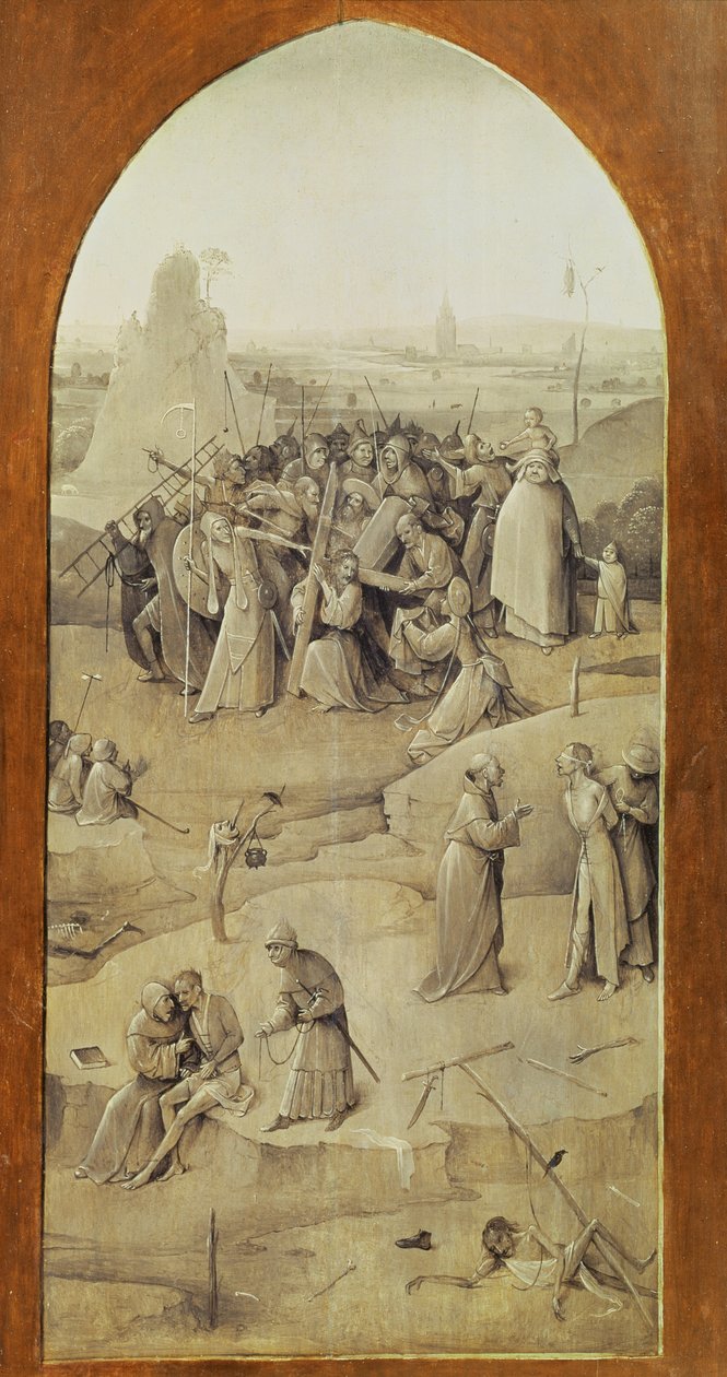 Christ on the Road to Calvary, from the Temptation of St. Anthony Triptych (outside of right panel) by Hieronymus Bosch