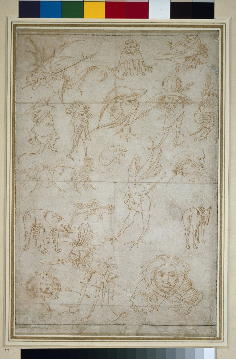 Grotesque Studies (recto), 15th century by Hieronymus Bosch