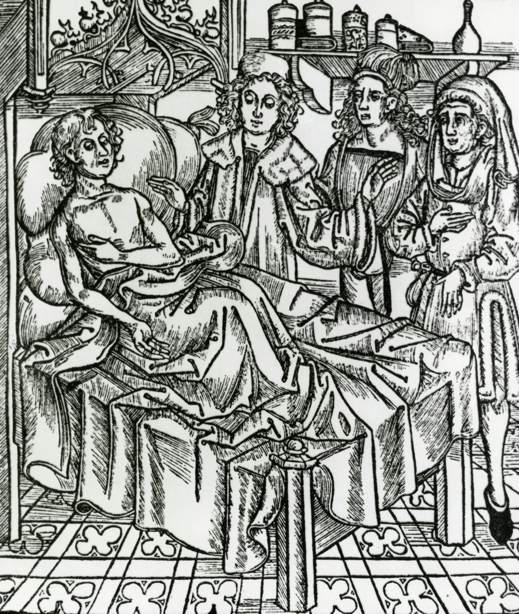 Doctors examining leper by Hieronymus Brunschwig