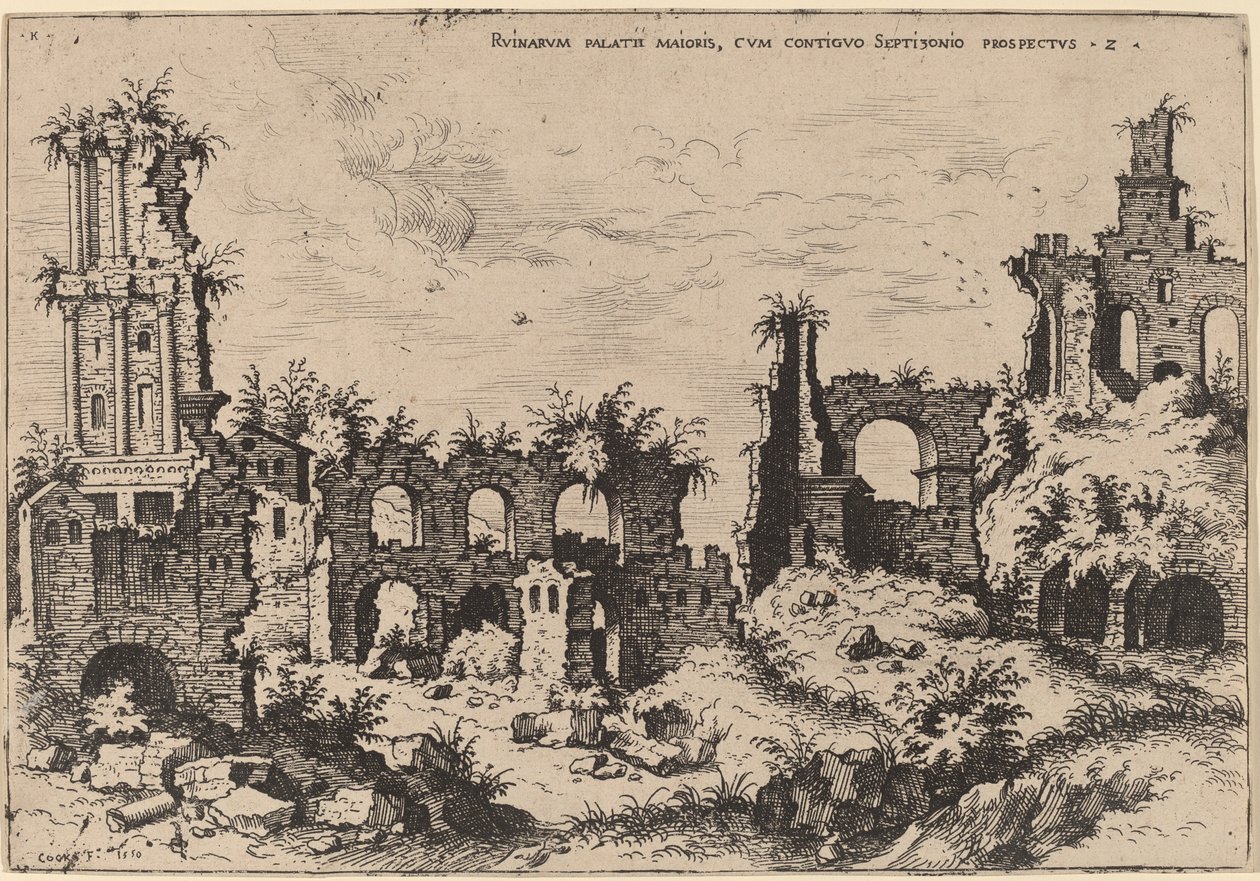 Ruins on the Palatine with the Septizonium by Hieronymus Cock