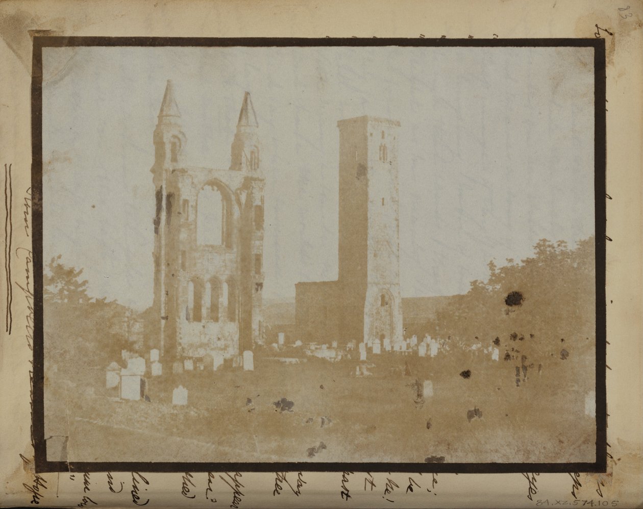 St. Regulus Tower and the East Gable of St. Andrews from the Northwest by Hill and Adamson