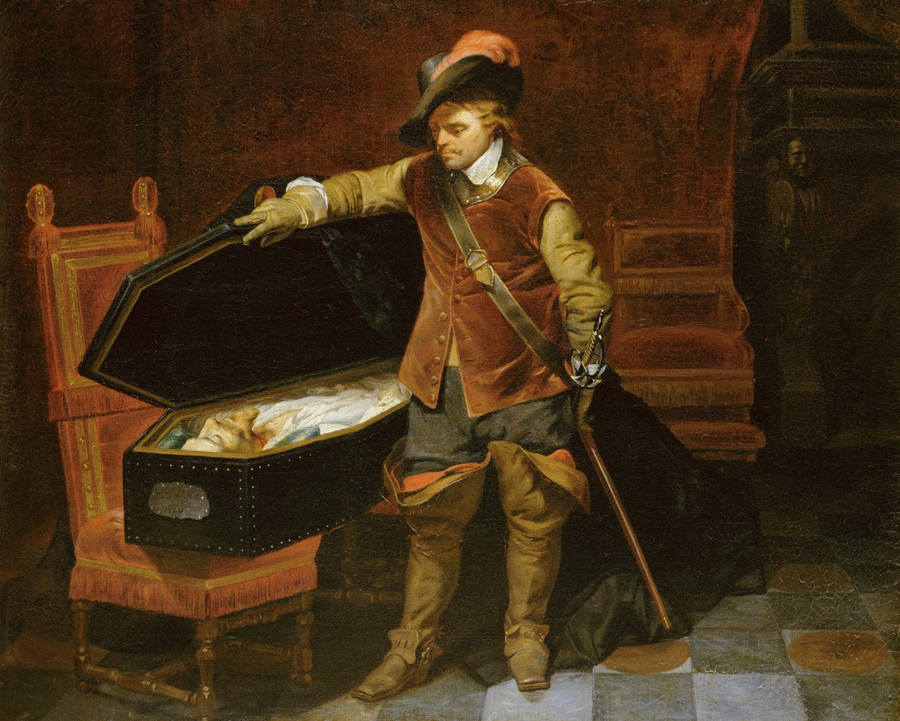 Oliver Cromwell with the Coffin of Charles I, 1846 by Hippolyte Delaroche