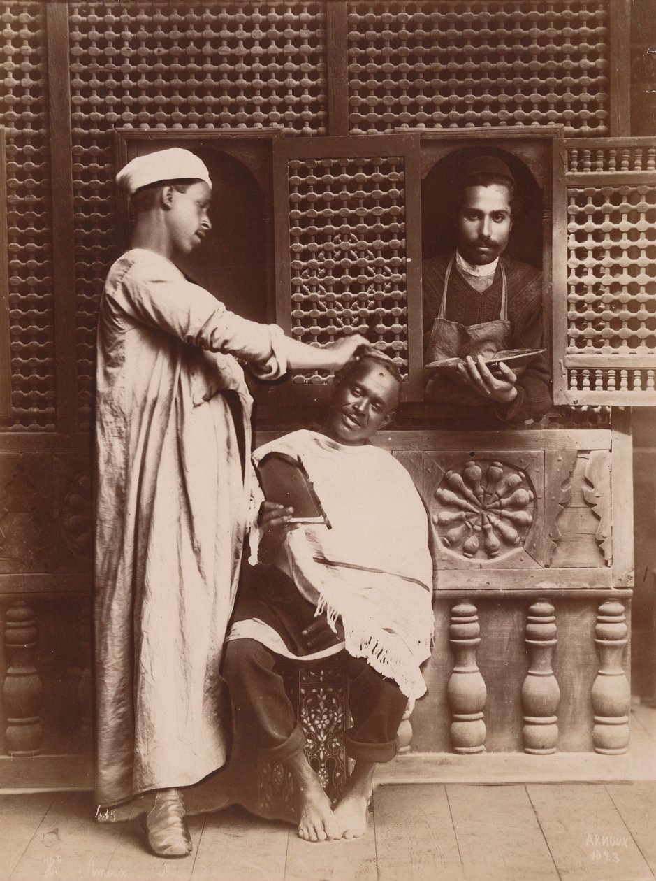 Barbers at Work by Hippolyte Arnoux