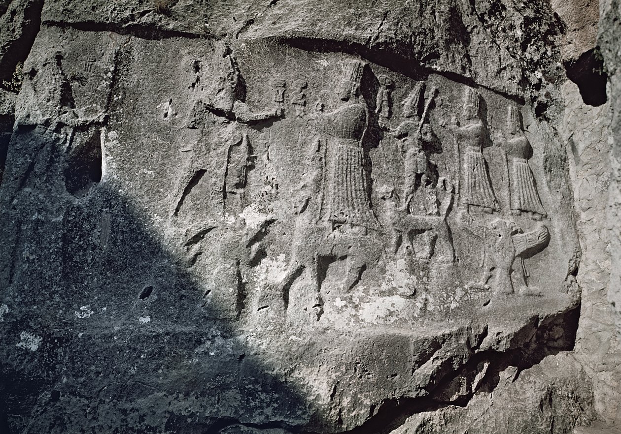 Detail of Reliefs from Chamber A Depicting the Mystic Marriage of the Storm God, Teshub and the Earth-Mother Goddess, Hepat by Hittite