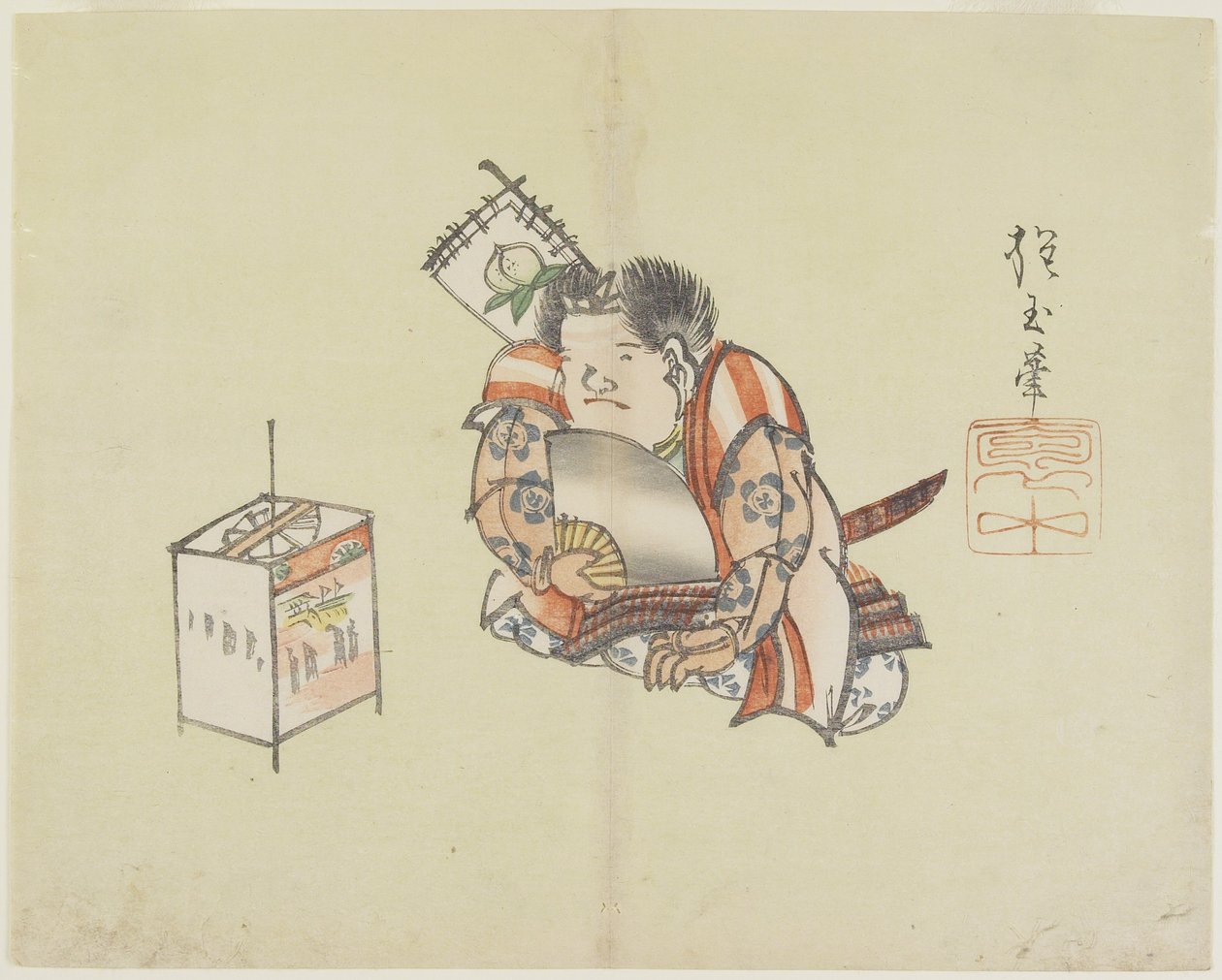 Momotaro Using a Fan, c. 1830 by Hogyoku