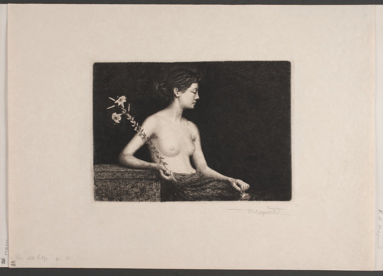 Girl with Lily by Holger Valdemar Rasmussen Magaard