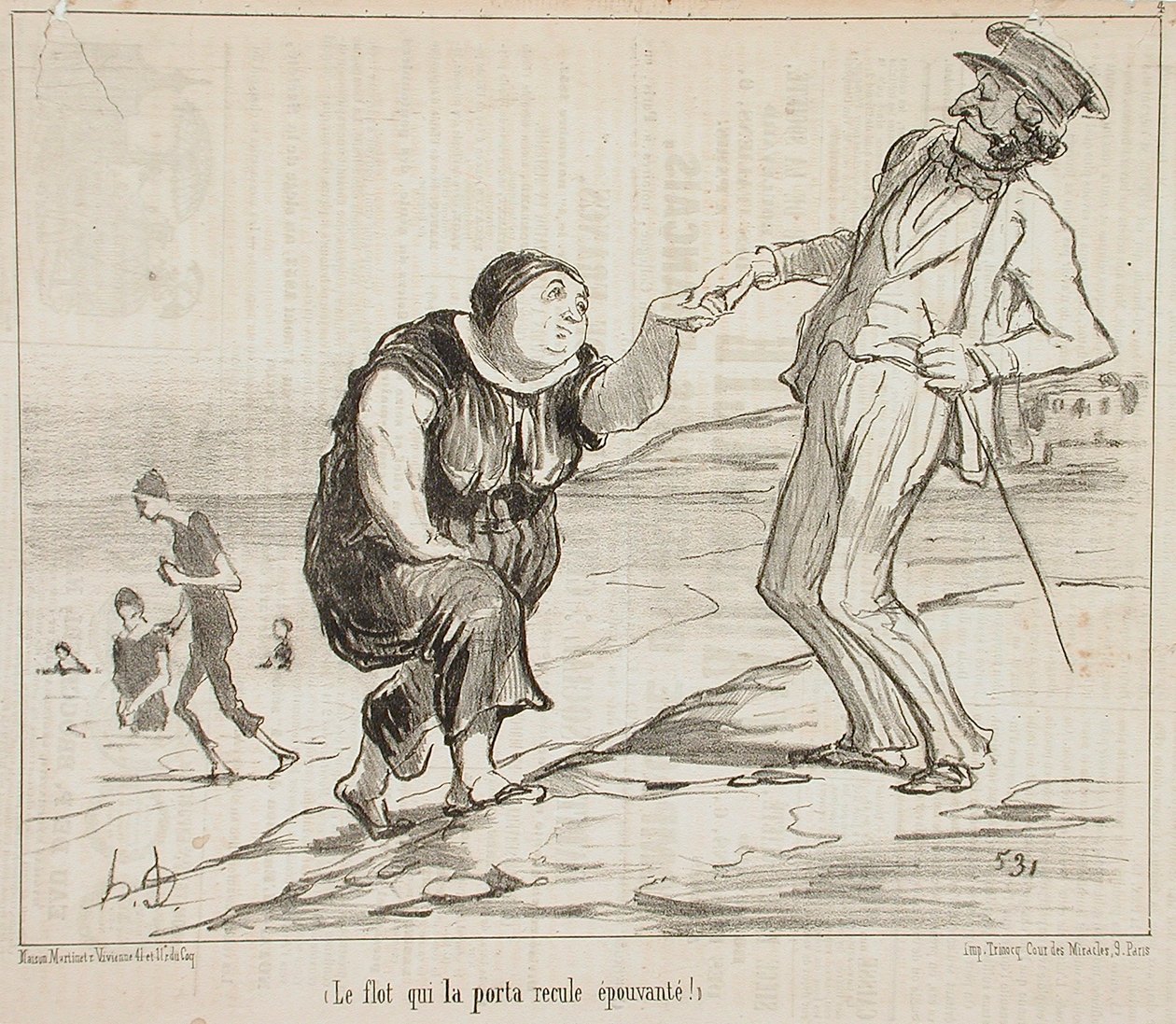 The Wave That Carried Her by Honoré Daumier