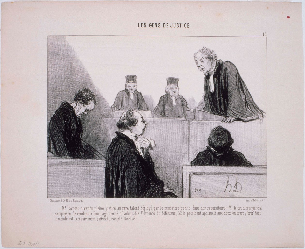 The People of Justice - The Lawyer has Rendered Full Justice by Honoré Daumier