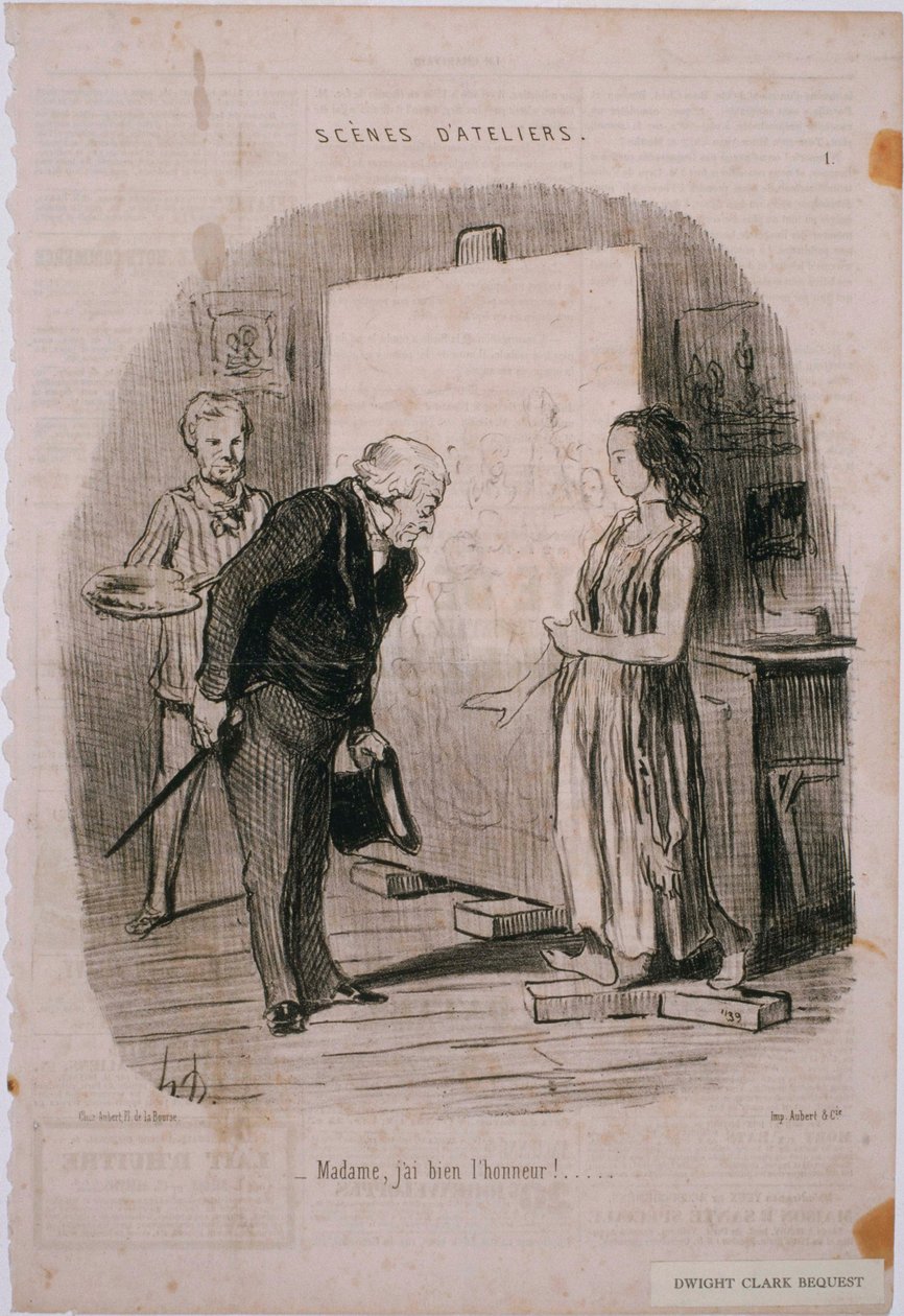 Workshop Scenes - Madam, I Have the Honor!... by Honoré Daumier