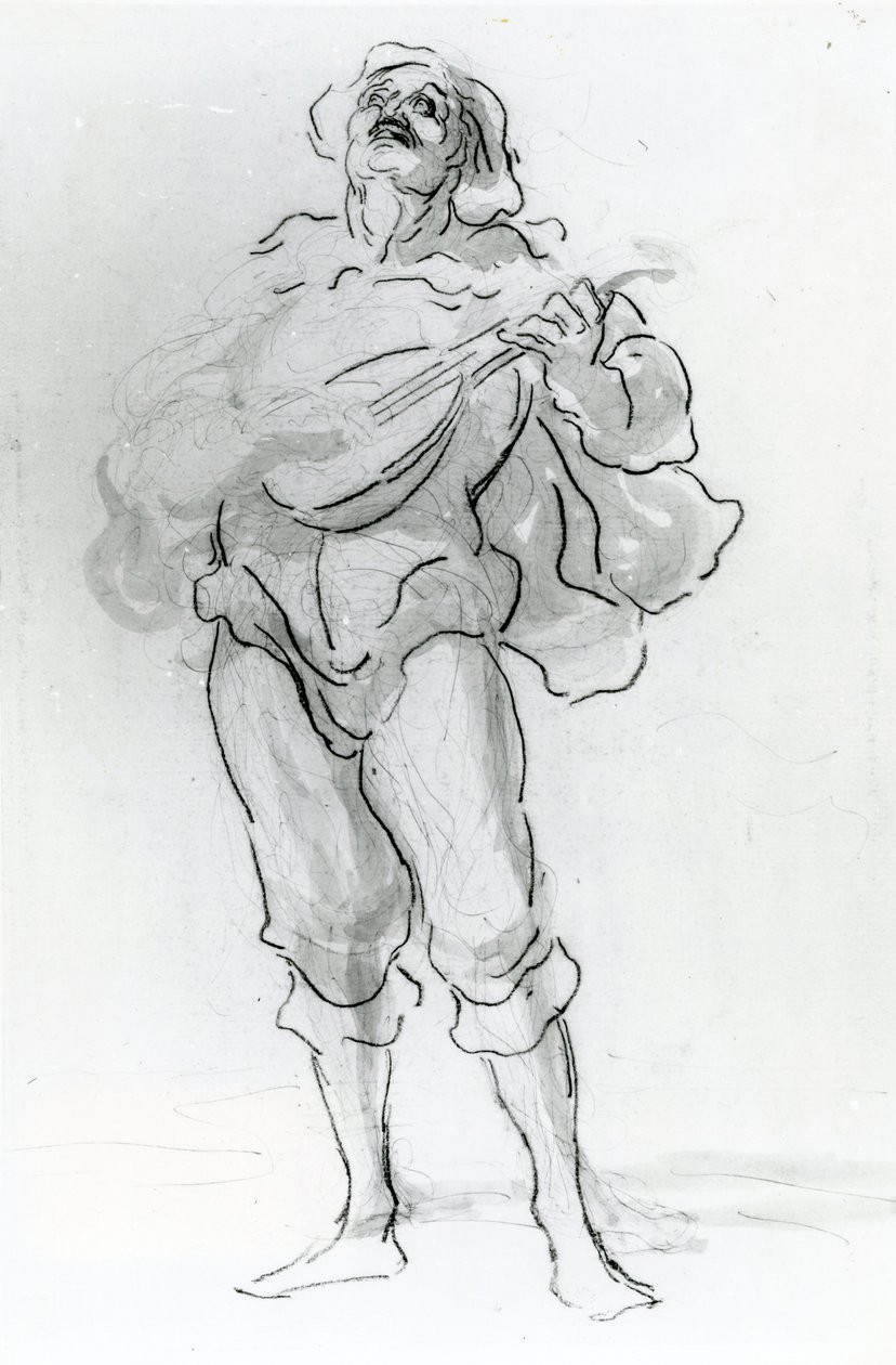 The Lute Player by Honoré Daumier