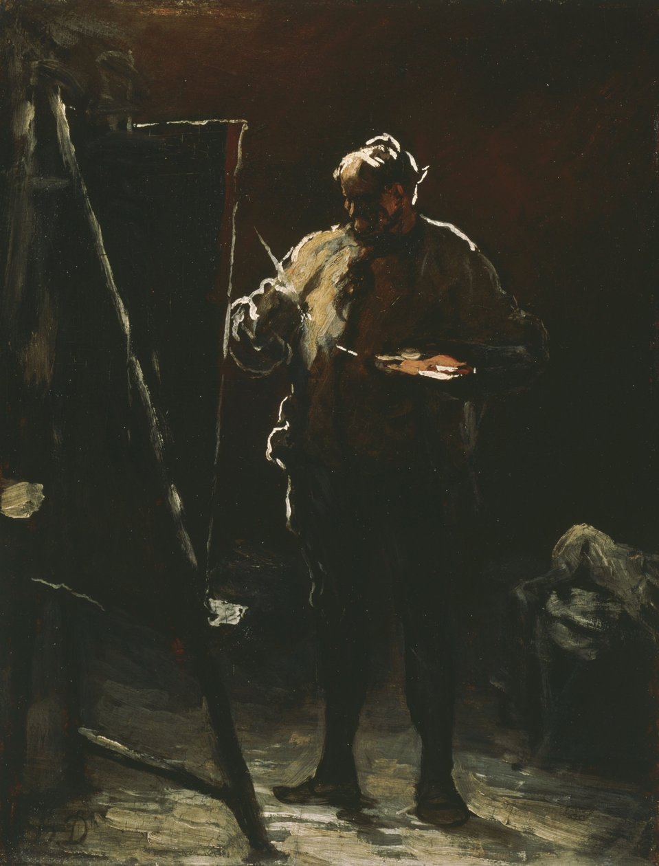 The Painter at His Easel by Honoré Daumier