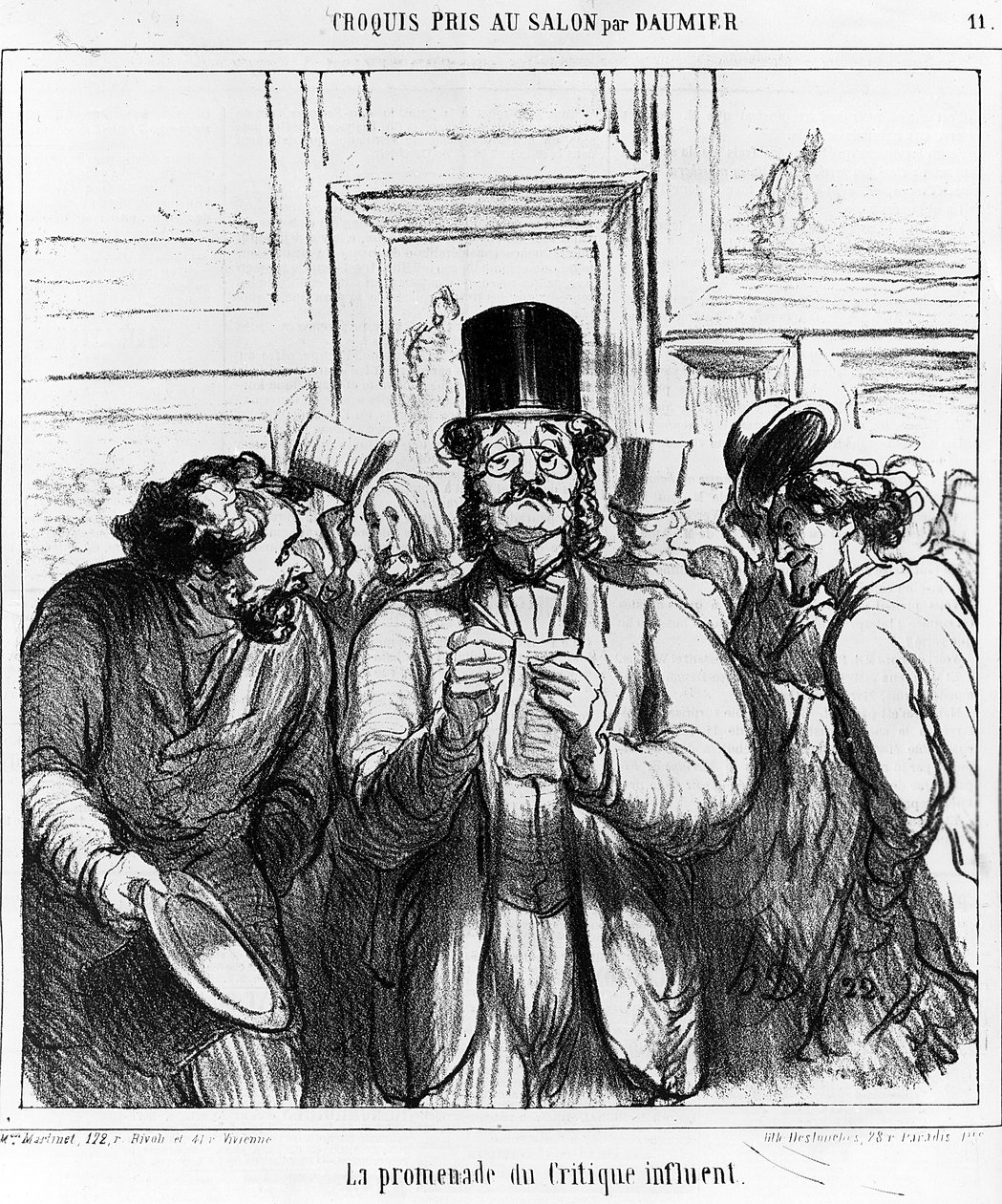 The Promenade of the Influential Critic, Cartoon from 