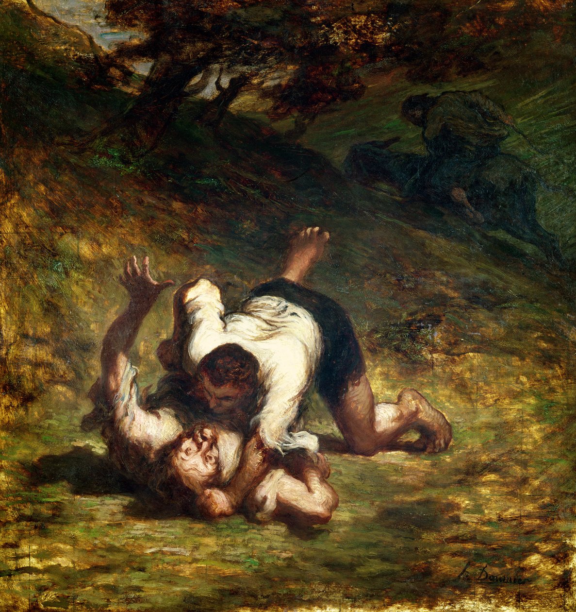 The Thieves and the Donkey by Honoré Daumier