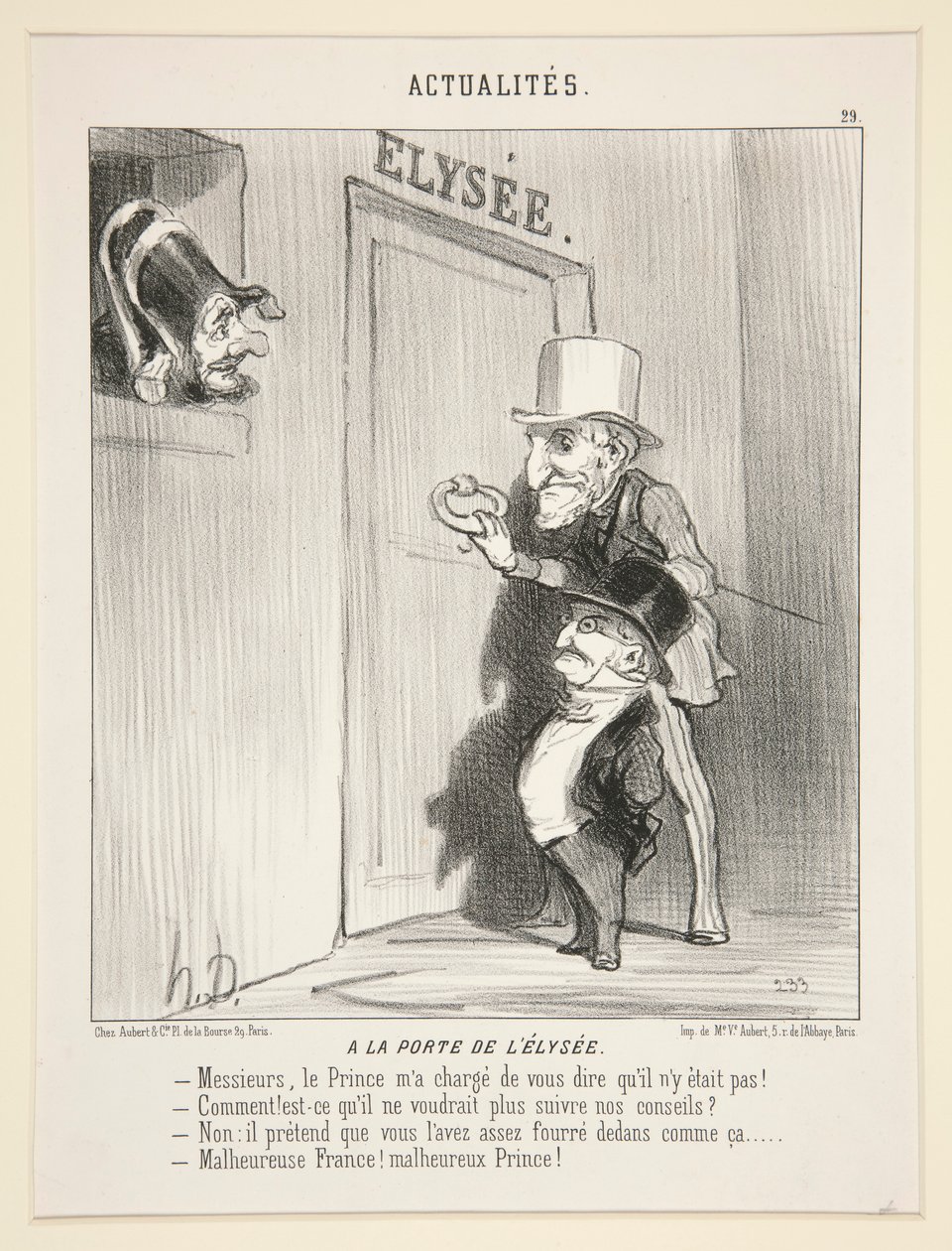 At the Door of the by Honoré Daumier