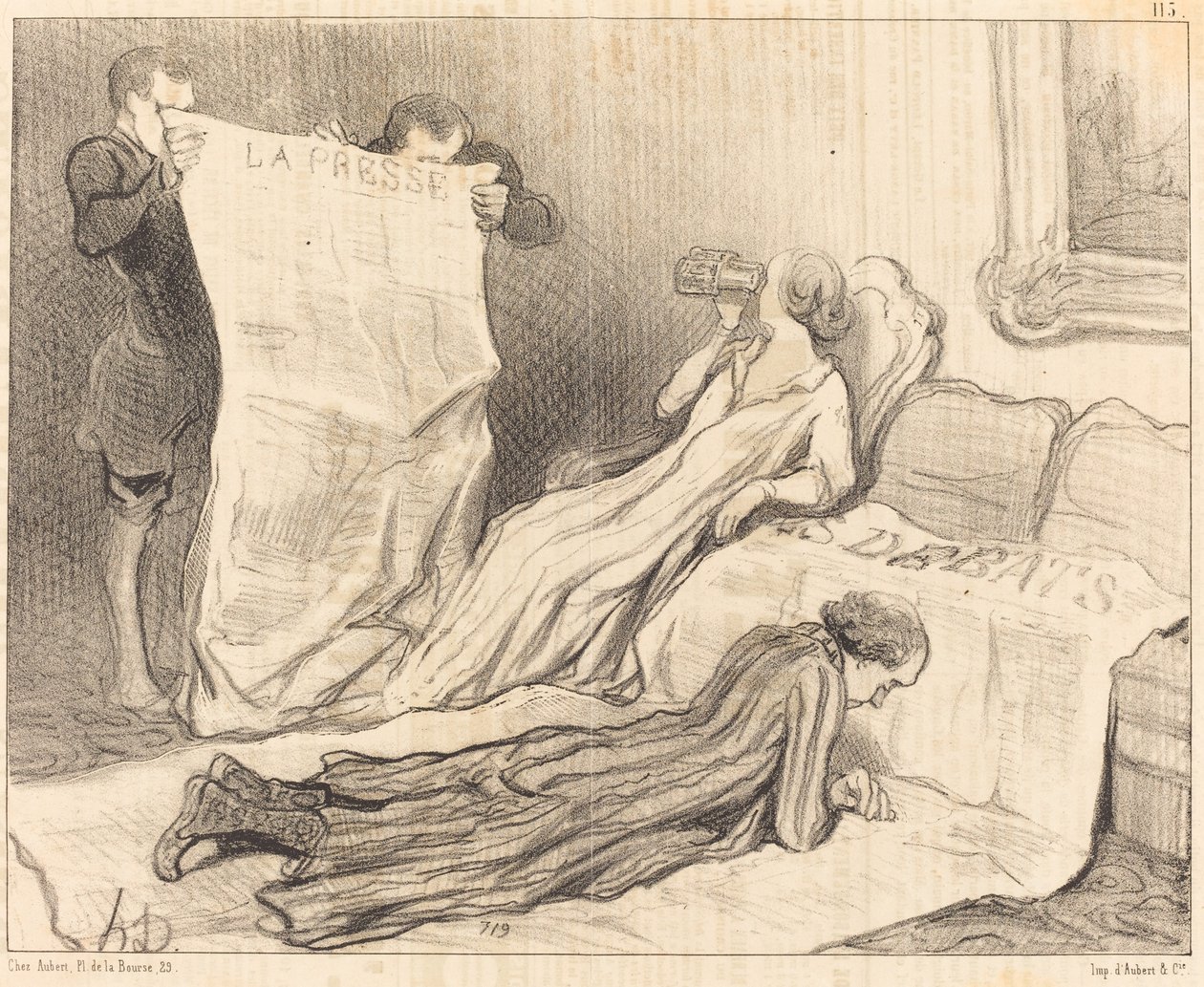 Subscribers Receiving Their Newspaper... by Honoré Daumier
