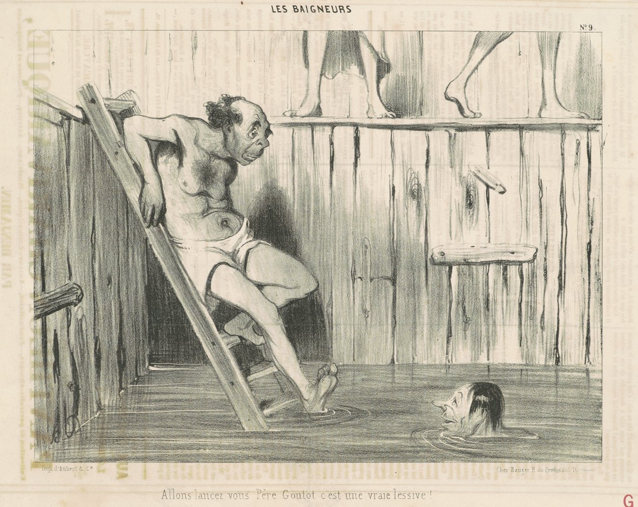 Come on, Launch Yourself Father Goutot... by Honoré Daumier