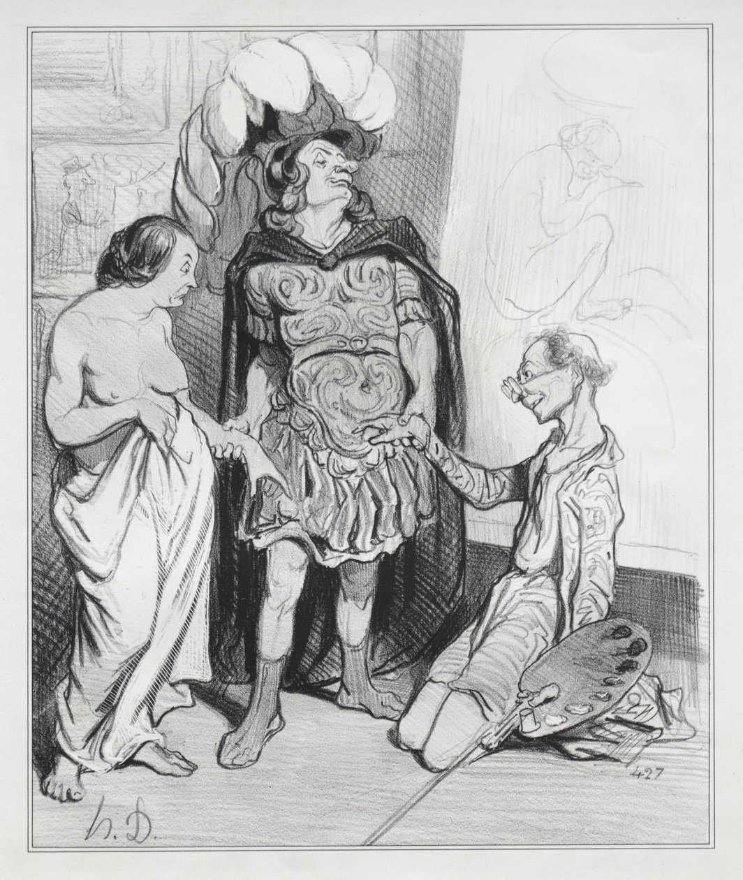 Apelles and Campaste by Honoré Daumier