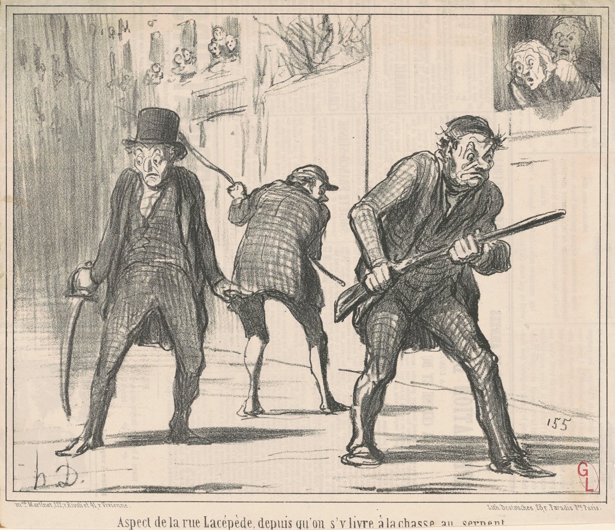 Aspect of Lacépède Street ... by Honoré Daumier