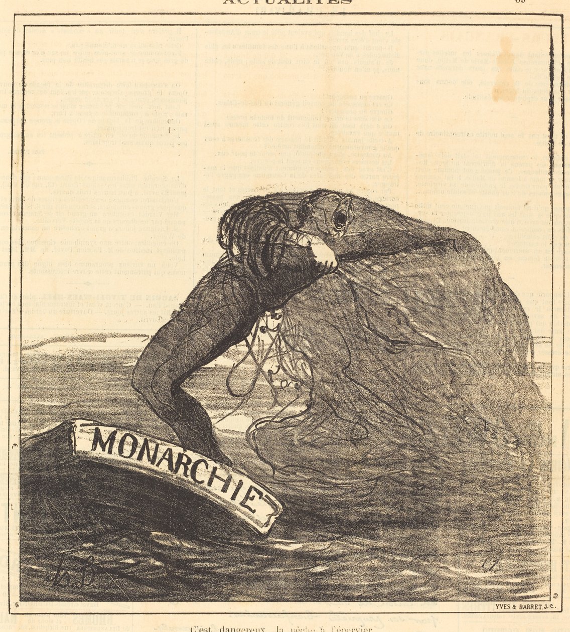 Fishing with a Cast Net Is Dangerous by Honoré Daumier