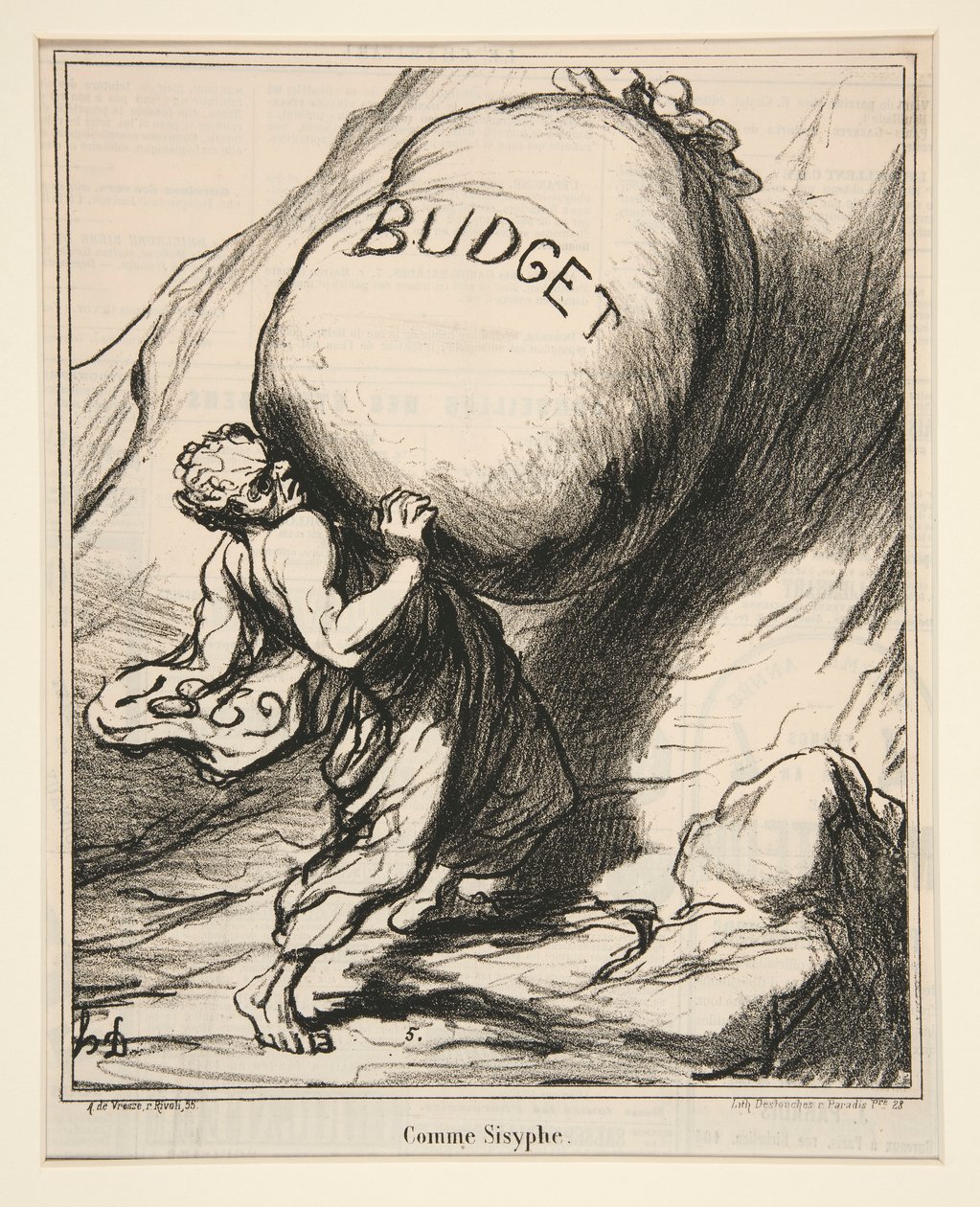 Like Sisyphus, from Actualites by Honoré Daumier