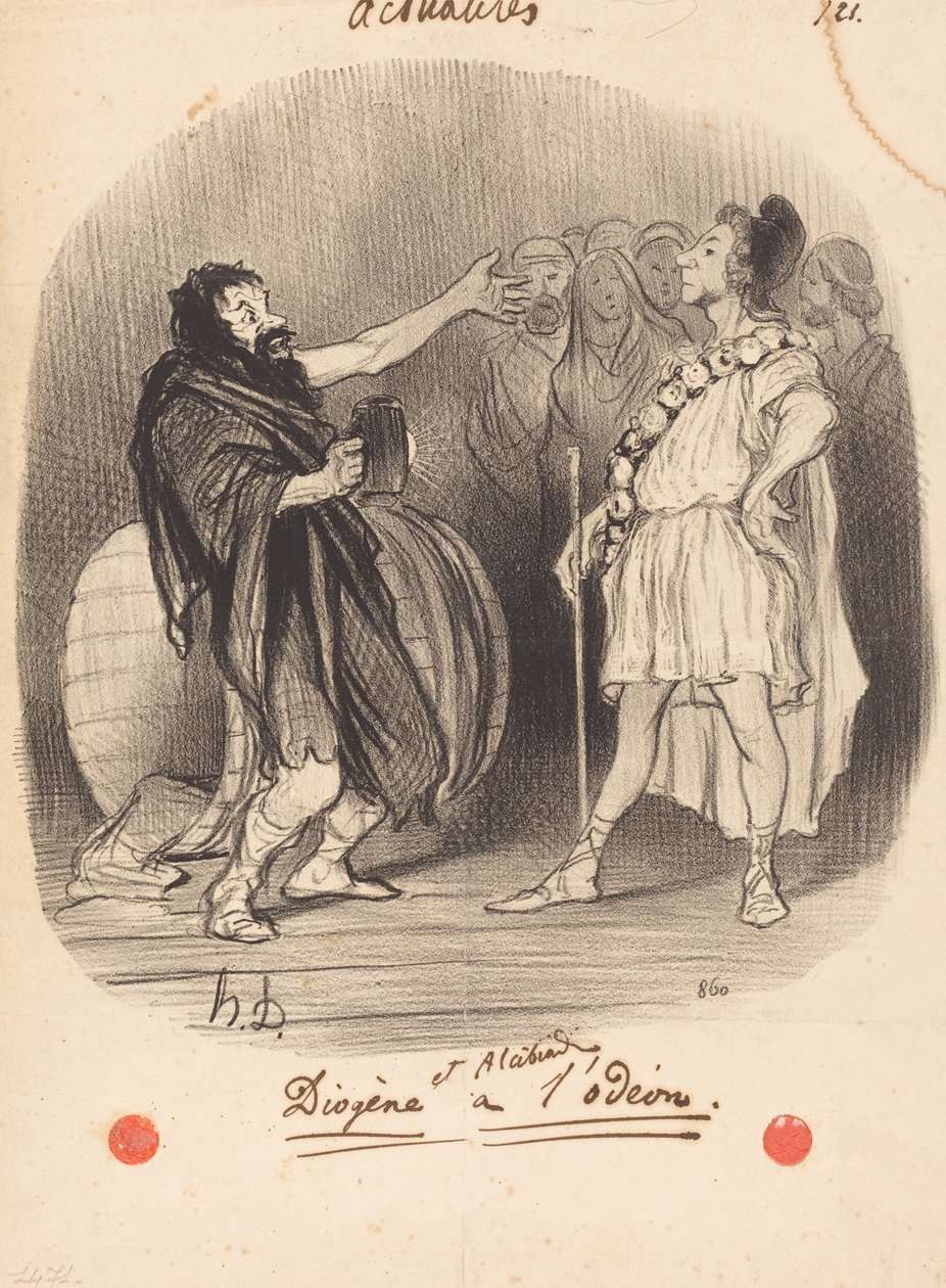 Diogenes and Alcibiades at the Odeon by Honoré Daumier