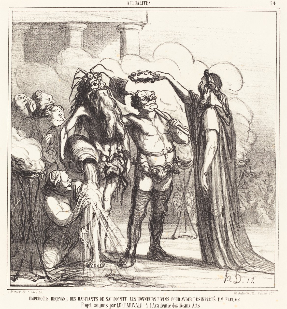 Empedocles Receiving Divine Honors by Honoré Daumier