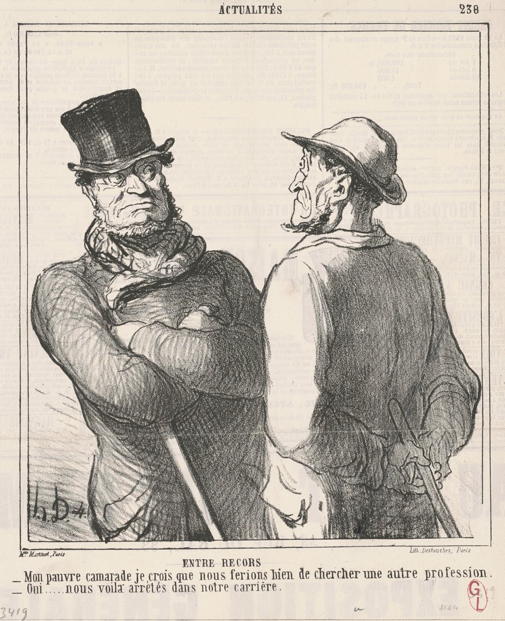 Between Bailiffs by Honoré Daumier