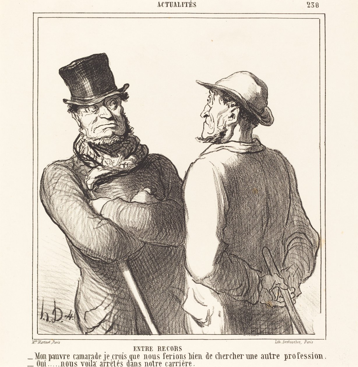 Between Records by Honoré Daumier