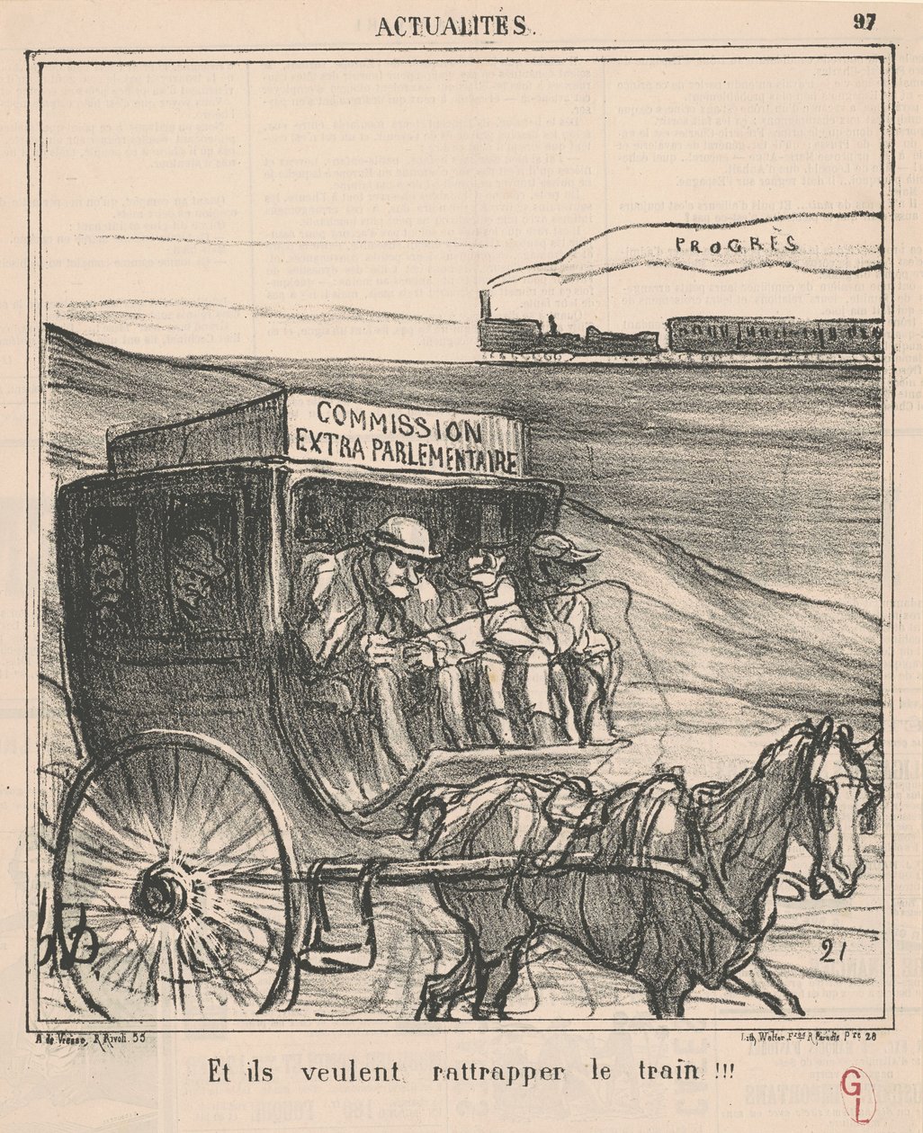 And They Want to Catch the Train!!! by Honoré Daumier