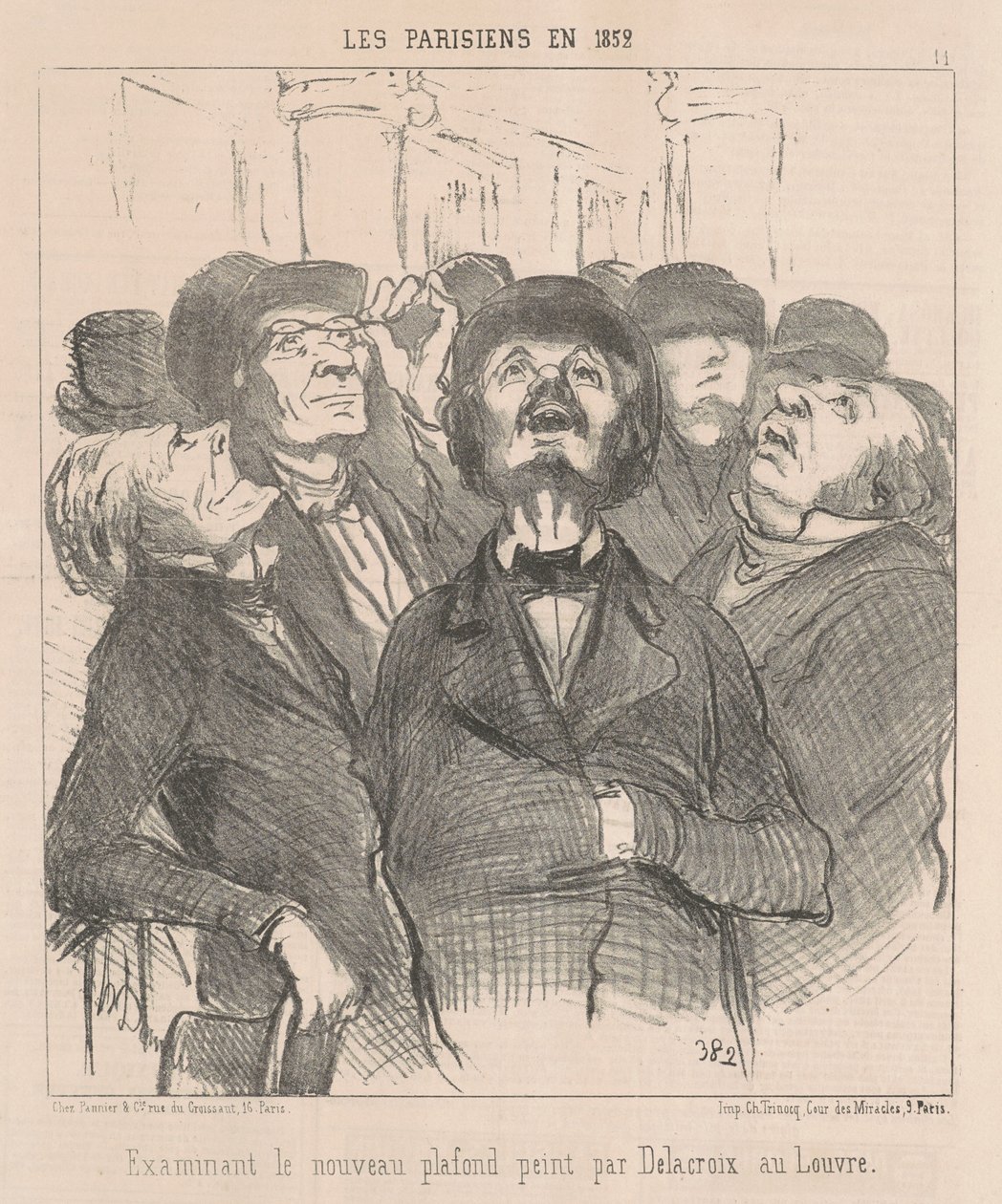 Examining the New Ceiling... by Honoré Daumier