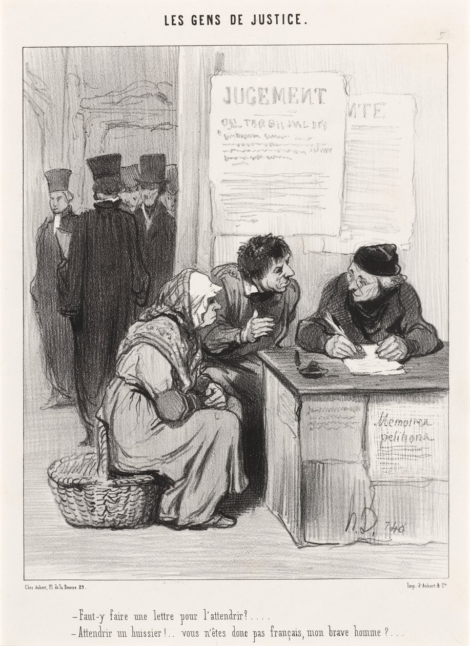 Should We Write a Letter to Soften Her? by Honoré Daumier