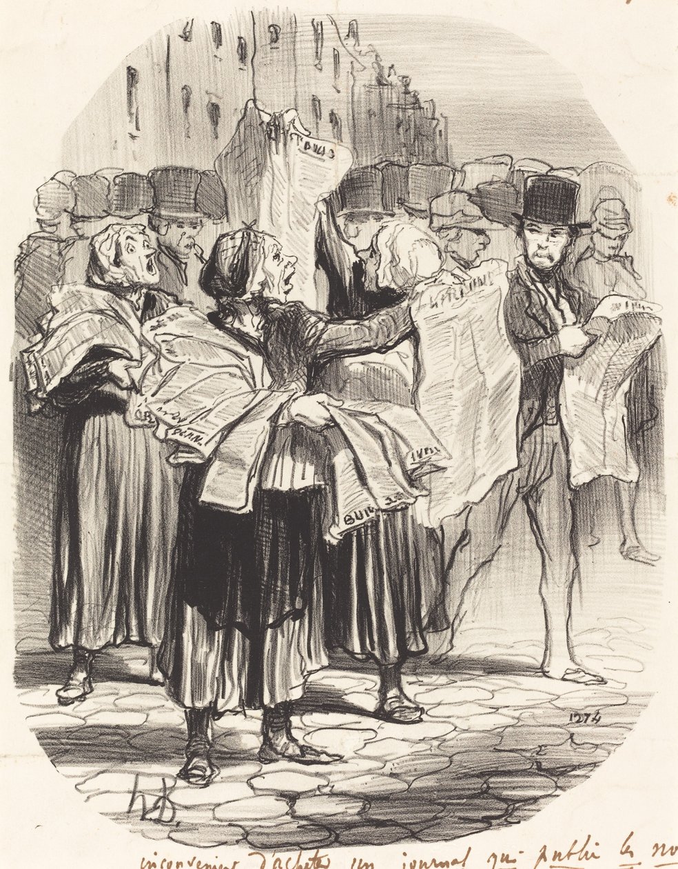 The Inconvenience of Buying a Newspaper... by Honoré Daumier