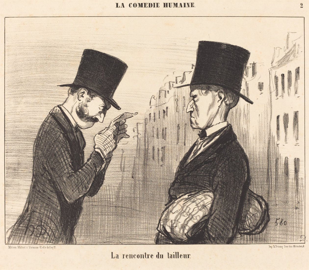 The Meeting of the Tailor by Honoré Daumier