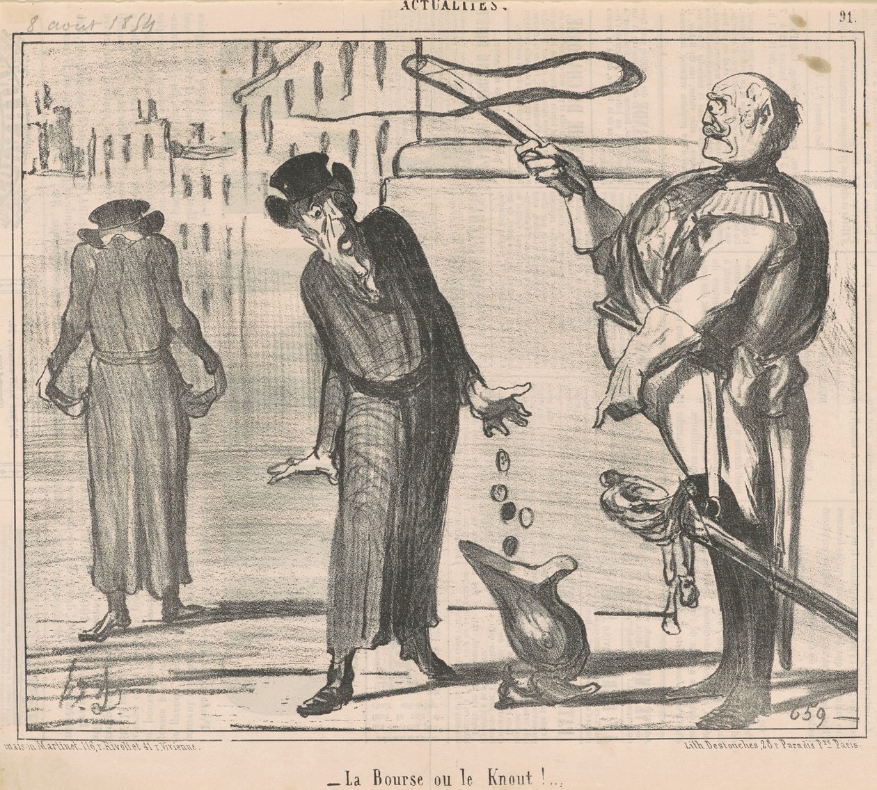 Your Money or the Knout! by Honoré Daumier