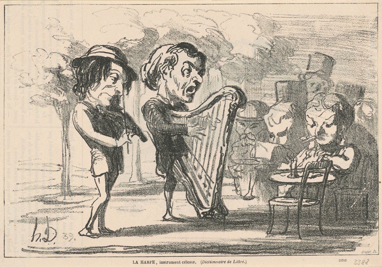 The Harp, Celestial Instrument by Honoré Daumier