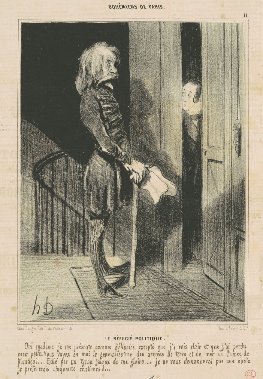 The Political Refugee by Honoré Daumier