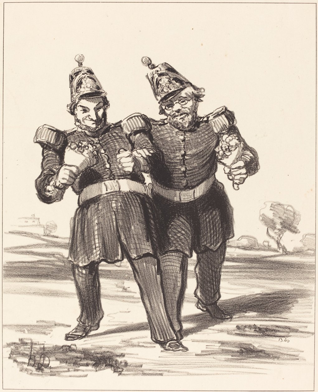 The Two Joyful Banqueters by Honoré Daumier