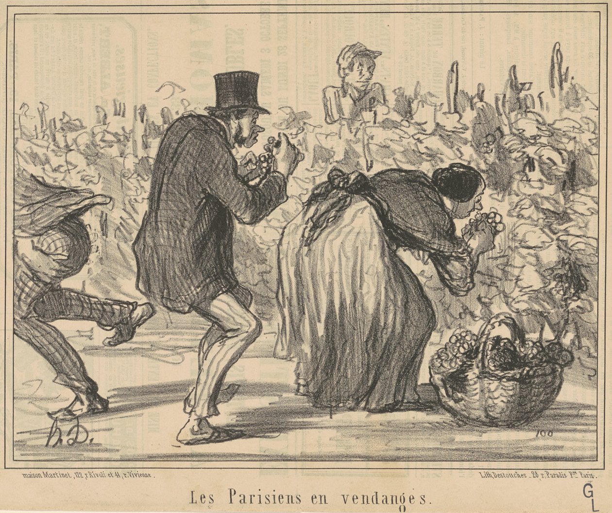The Parisians at the Harvest by Honoré Daumier