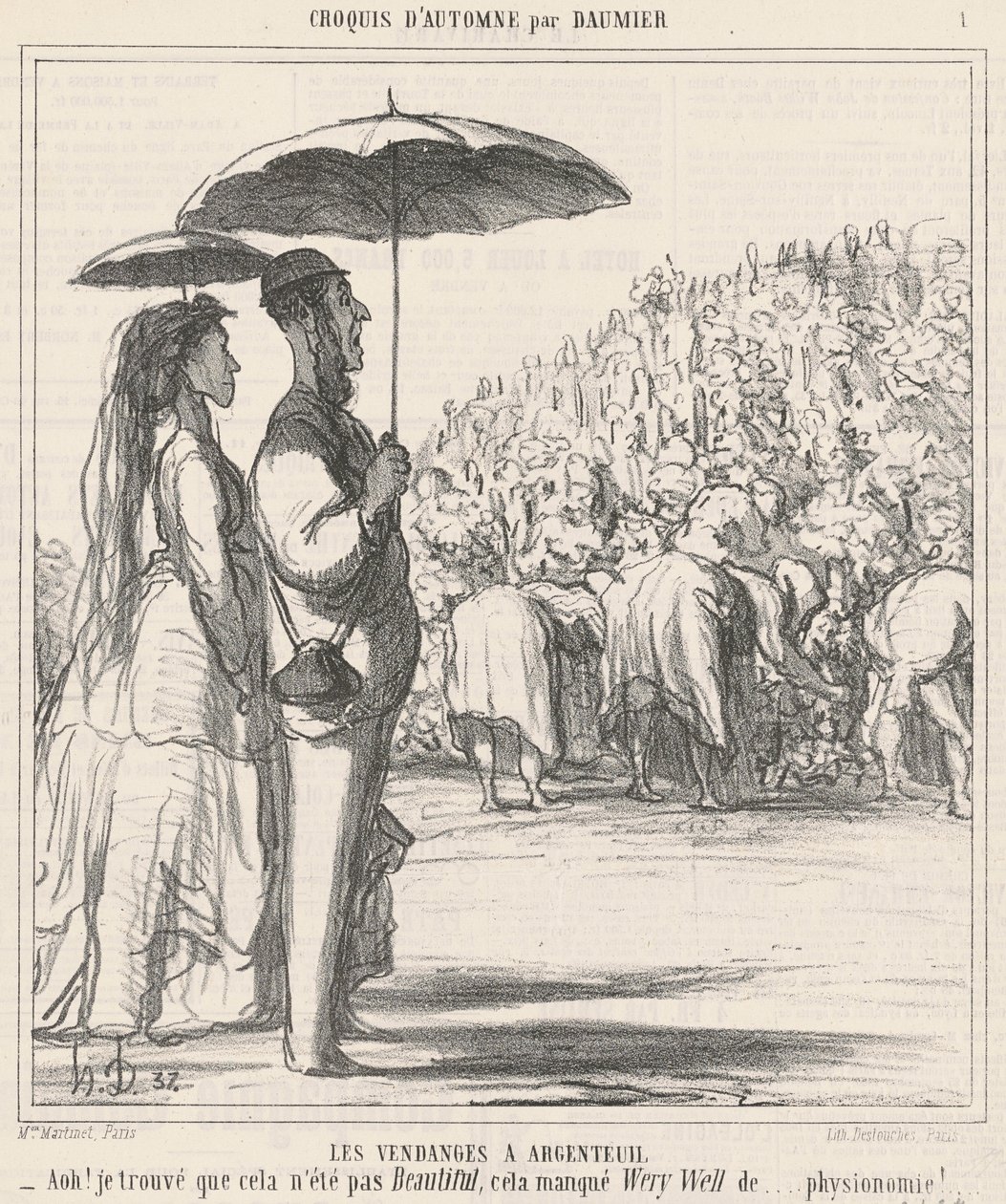 The Harvest in Argenteuil by Honoré Daumier